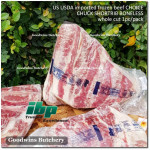 Beef SHORTRIB CHUCK short rib boneless frozen US beef USDA CHOICE IBP whole cuts 2 slabs/pack +/- 6.5kg (price/kg) PREORDER 2-3 days notice